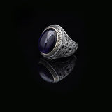 Handmade Blue Tiger Eye Men's Ring - 925 Sterling Silver Gemstone Jewelry with Silver Polishing Cloth Gift — image 5