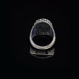Genuine Turquoise Men's Ring - Vintage Oval Stone Gemstone Ring in 925 Sterling Silver — image 6