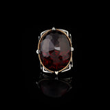 Handmade Garnet Ring – Chunky Sterling Silver Engagement Ring for Men — image 3
