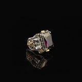 Handmade Amethyst Ring Ottoman Vintage Ring Sterling Silver Ring Chunky Silver Ring Large Statement Gemstone Ring Promise Ring for Him — image 3