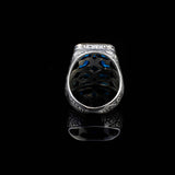 Vintage Handmade 925 Sterling Silver Men's Aquamarine Ring - 925 Sterling Silver Rings for Men - Handcrafted Ring for Men — image 5