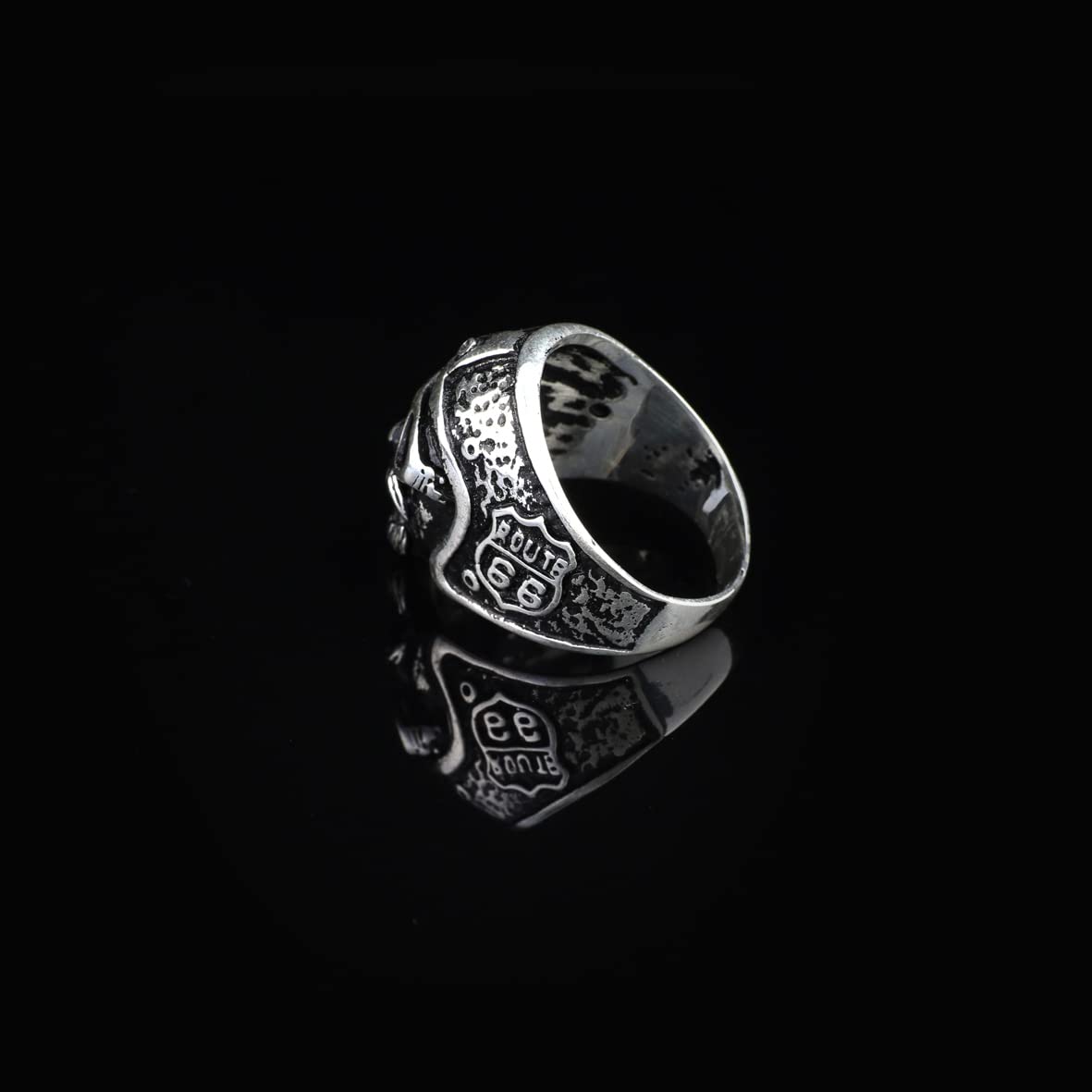925K Sterling Silver Mens Biker Ring