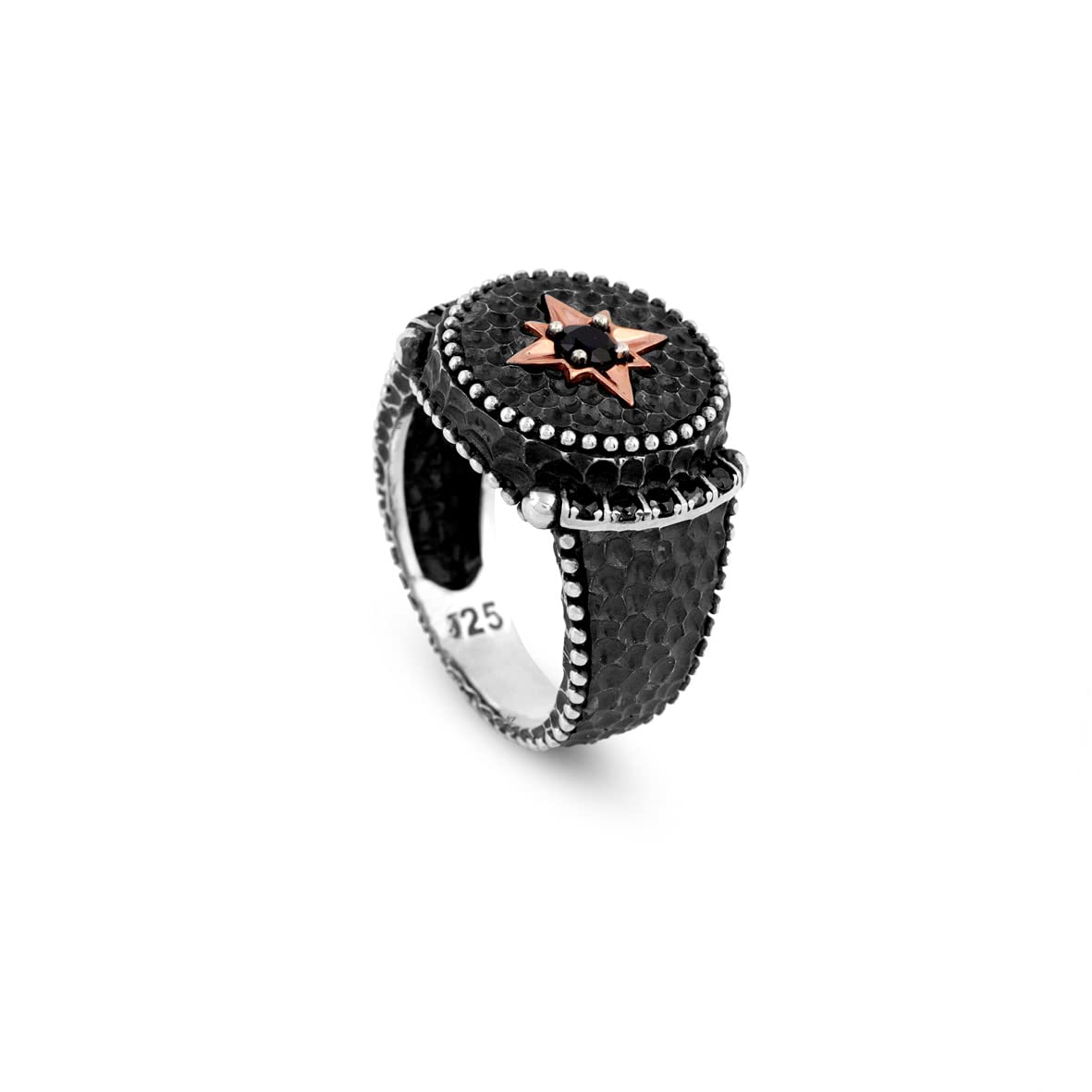 925K Sterling Silver Compass Ring