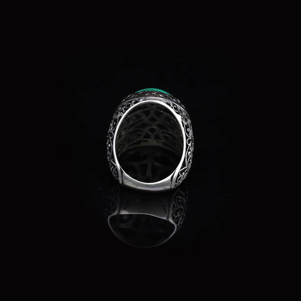 925K Sterling Silver Malachite Ring Men