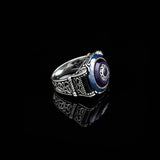 Handmade Blue Tiger Eye Ring for Men - Ottoman Style 925 Sterling Silver Gemstone Jewelry with Polishing Cloth Gift — image 4