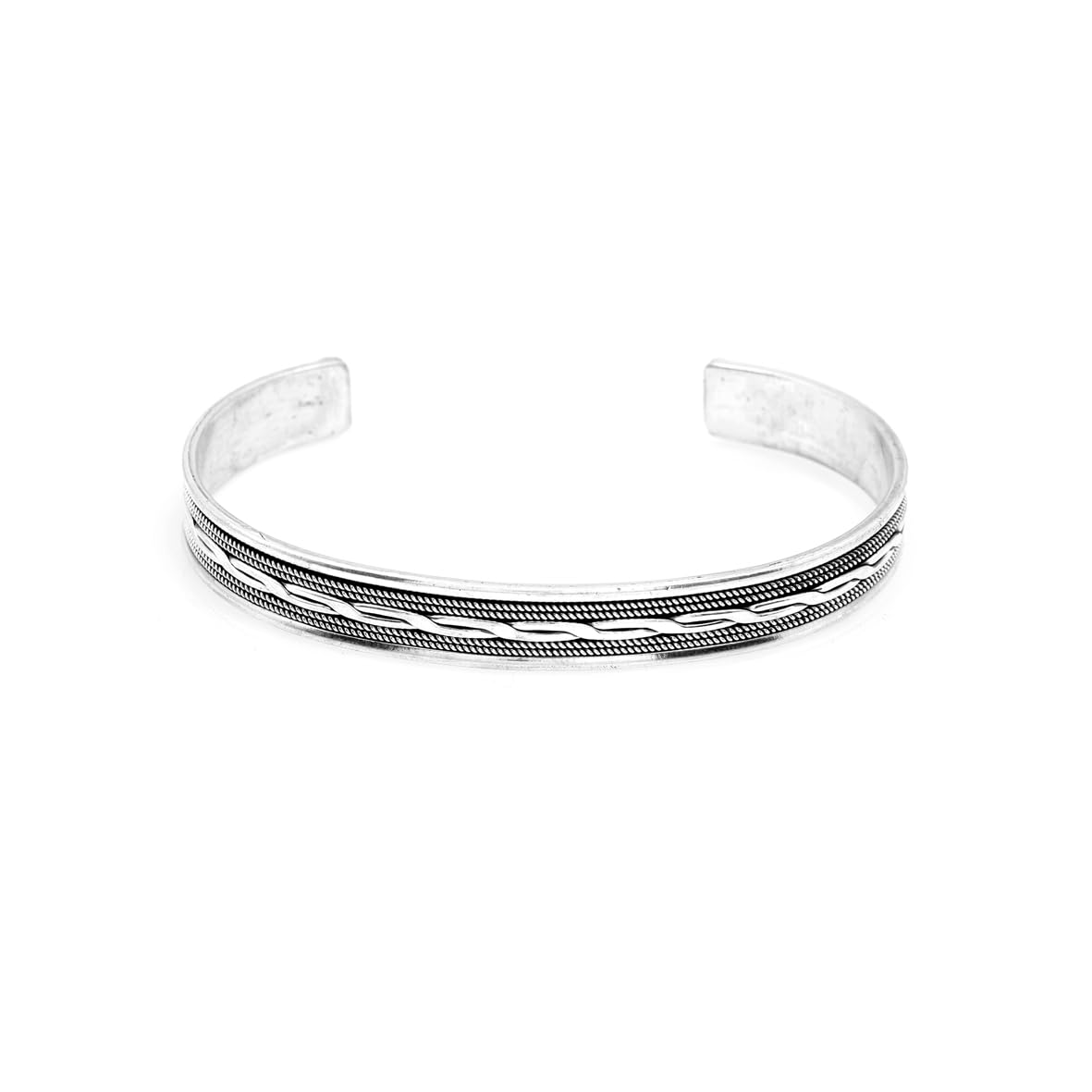 Sterling Silver Men’s Bracelet – Thick Handmade Band Cuff
