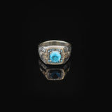 Aquamarine Ring - Vintage Style Men's Gemstone Engagement Ring — image 3