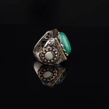 925 K Sterling Silver Malachite Ring Men — image 3