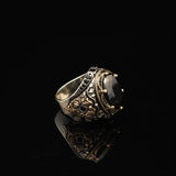 Large Statement Onyx Ring Ottoman Style – Handmade Vintage Gemstone Ring — image 3