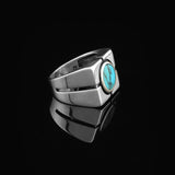 Men’s Turquoise Signet Ring - Vintage Ottoman Style Pinky Ring — image 4