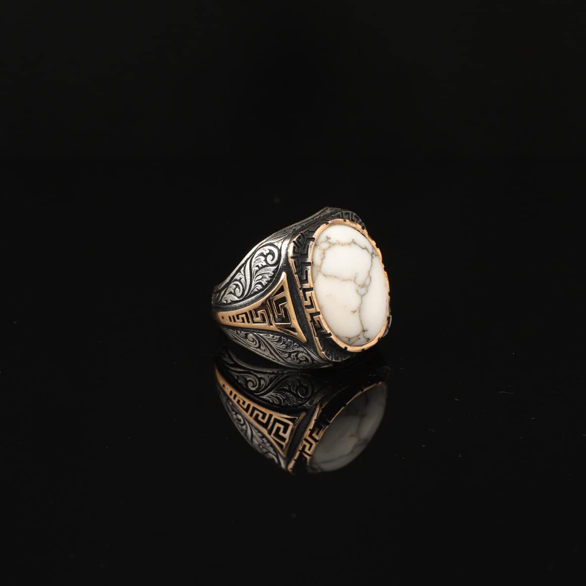 Turquoise Stone Men Silver Ring