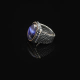 Blue Tiger Eye Pinky Ring for Men — image 5