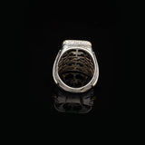 Polished Black Onyx and Micro Stone Men's Ring - Vintage 925 Sterling Silver Gemstone Statement Ring — image 6