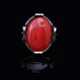 Handmade Large Carnelian Ax Ring - 925 Sterling Silver Men's Gemstone Jewelry with Silver Polishing Cloth Gift — image 3