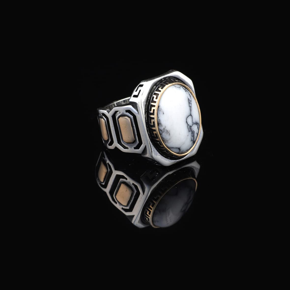 Turquoise Stone Men Silver Ring