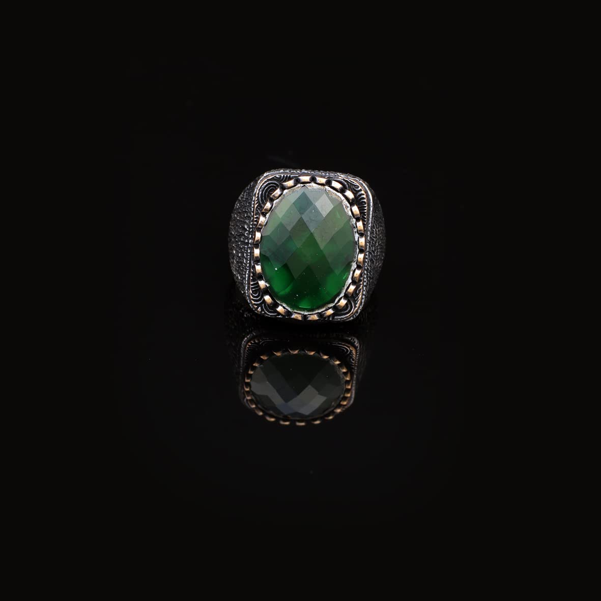 925K Sterling Silver Jade Ring