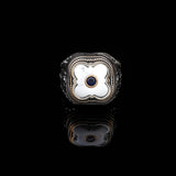 Handmade Genuine Turquoise Men's Ax Ring - Vintage 925 Sterling Silver Ring with Micro Sapphire Gemstone- Men's Turquoise Rings - Birthday Gifts — image 2
