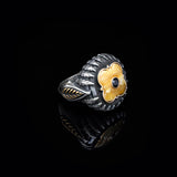Vintage Tiger Eye and Black Onyx Knife Ring - Handmade 925 Sterling Silver Men's Ring with Gemstone — image 3