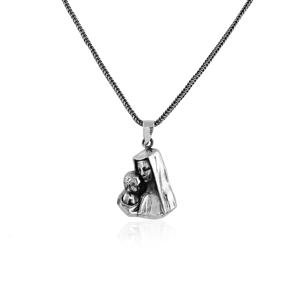 Gothic Virgin Mary Necklace for Men