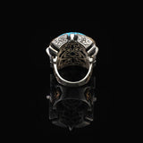 Handmade Men's Turquoise Ring – Chunky Sterling Silver Engagement Ring with Vintage Ottoman Design — image 6