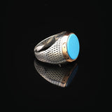 Handmade Turquoise Pinky Signet Ring for Men — image 4
