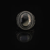 Black Onyx Ring for Men – Ottoman Style Handmade Sterling Silver Ring — image 3