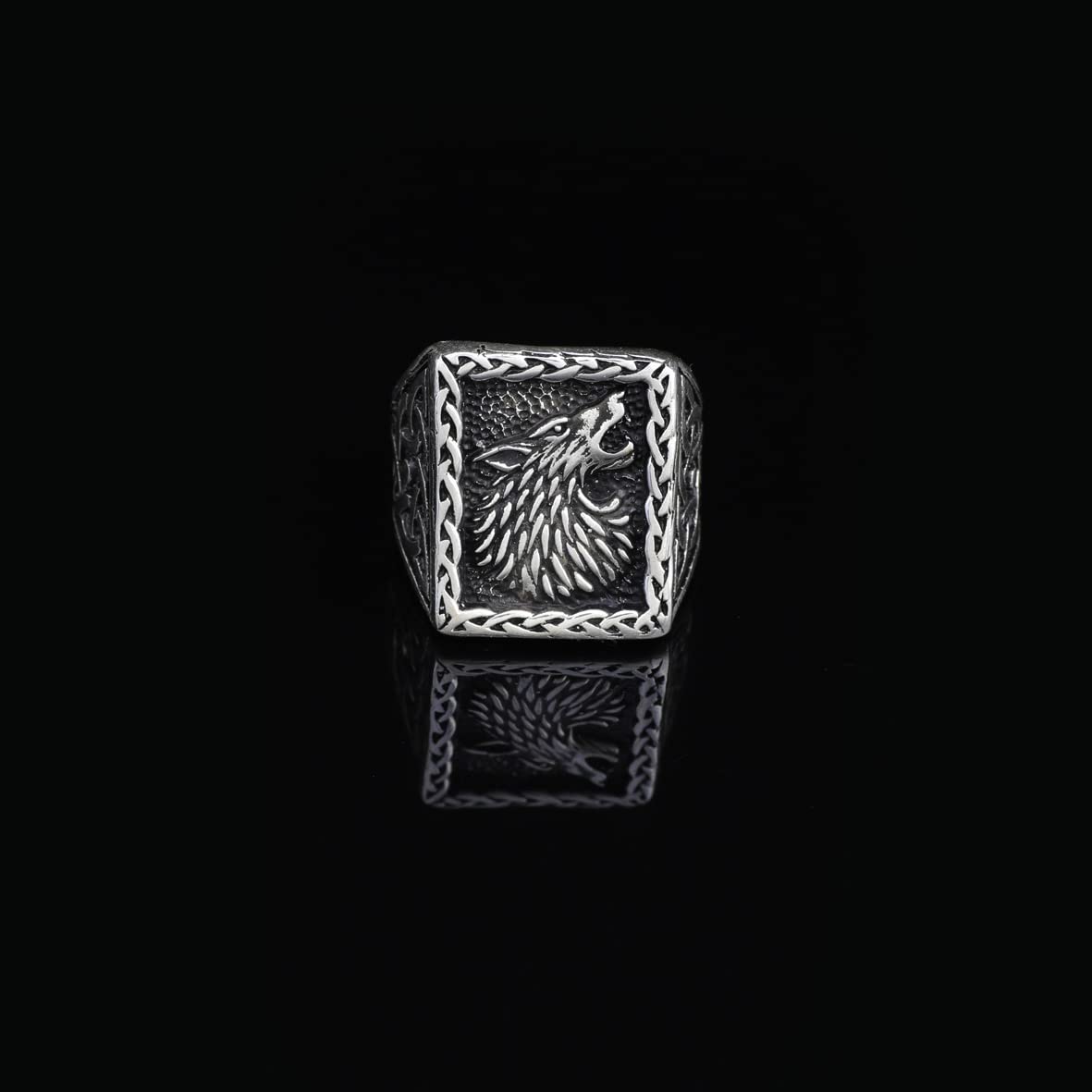 925K Sterling Silver Wolf Ring