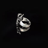 Skull Handmade Sterling Silver Men Biker Ring — image 5