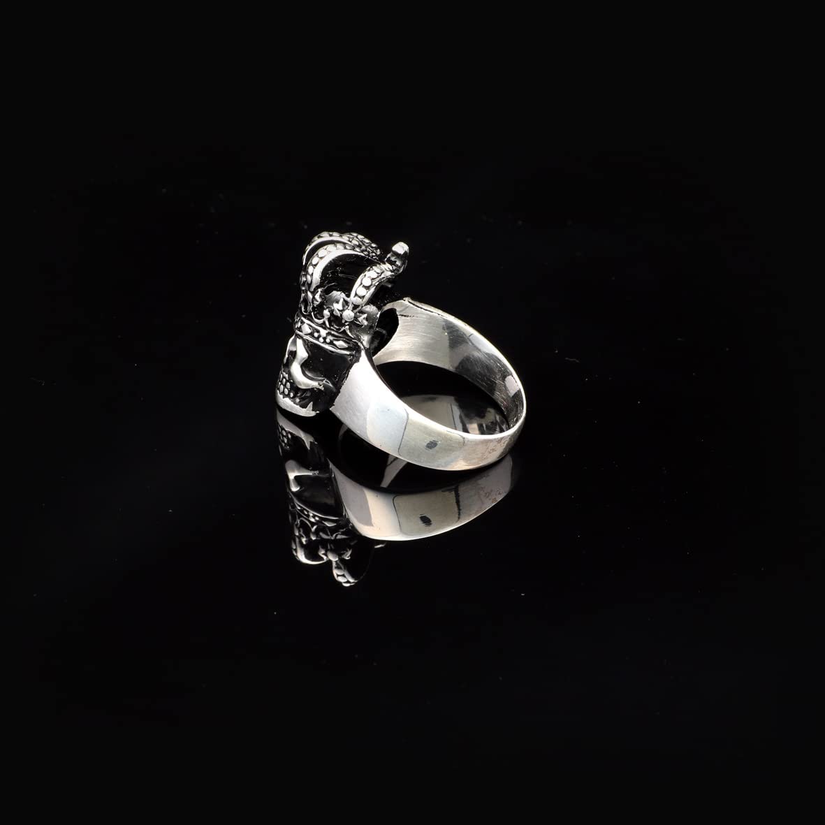Skull Handmade Sterling Silver Men Biker Ring