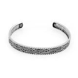 Hand-Engraved Thick Silver Band Bracelet for Men – Handmade Sterling Silver Cuff — image 1