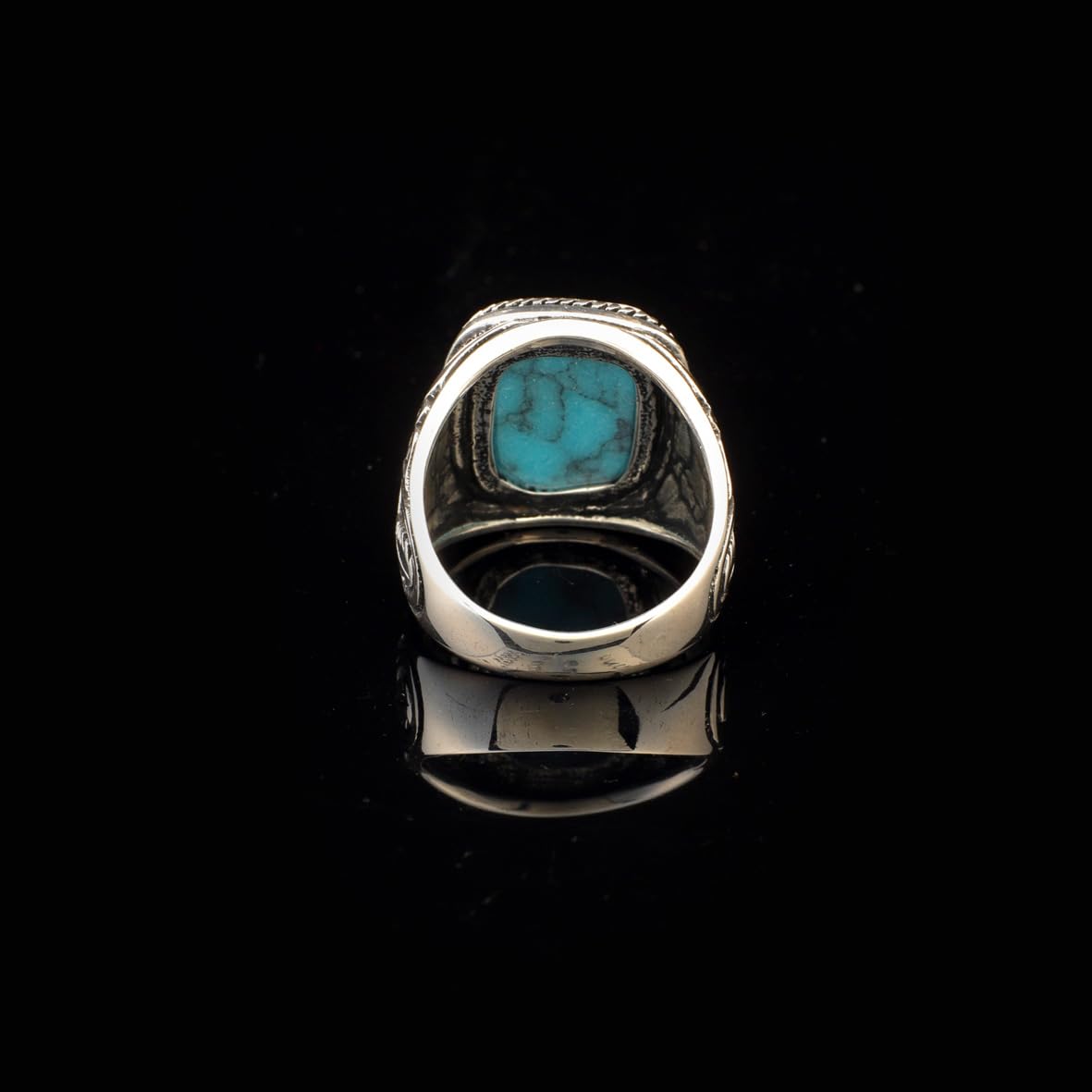 Mens Turquoise Ring Gemstone Ring Ottoman Statement Ring Vintage Ring Sterling Silver Ring Pinky Ring Silver Handmade Signet Ring