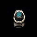 Mens Turquoise Ring Gemstone Ring Ottoman Statement Ring Vintage Ring Sterling Silver Ring Pinky Ring Silver Handmade Signet Ring — image 6