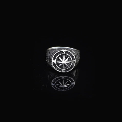 925K Sterling Silver Compass Ring