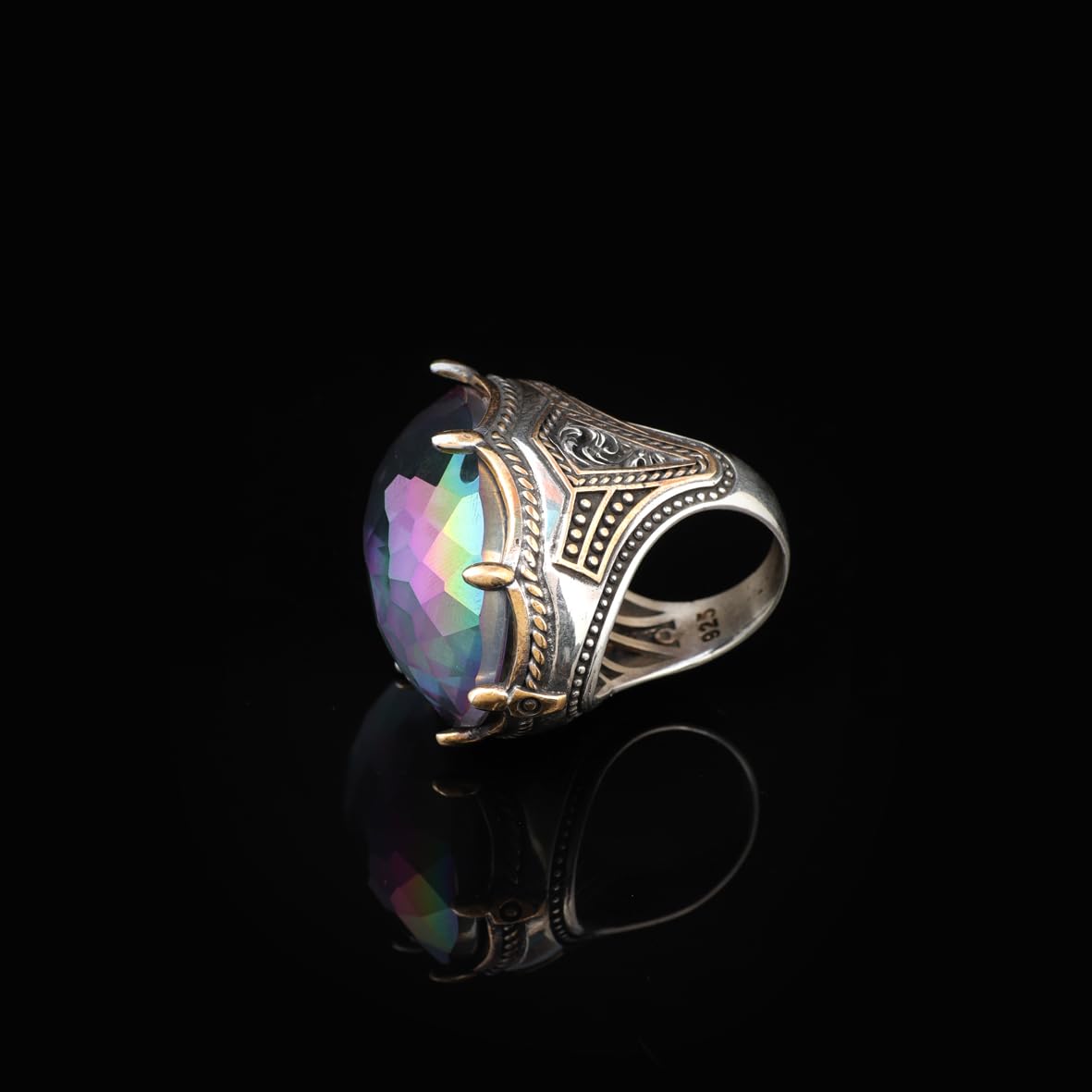 Mystic Topaz Ring - Oval Gemstone