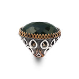 Emerald Oval Gemstone Ring - Large Handmade Ottoman Style Vintage Men's 925 Sterling Silver Ring with Silver Polishing Cloth Gift — image 1