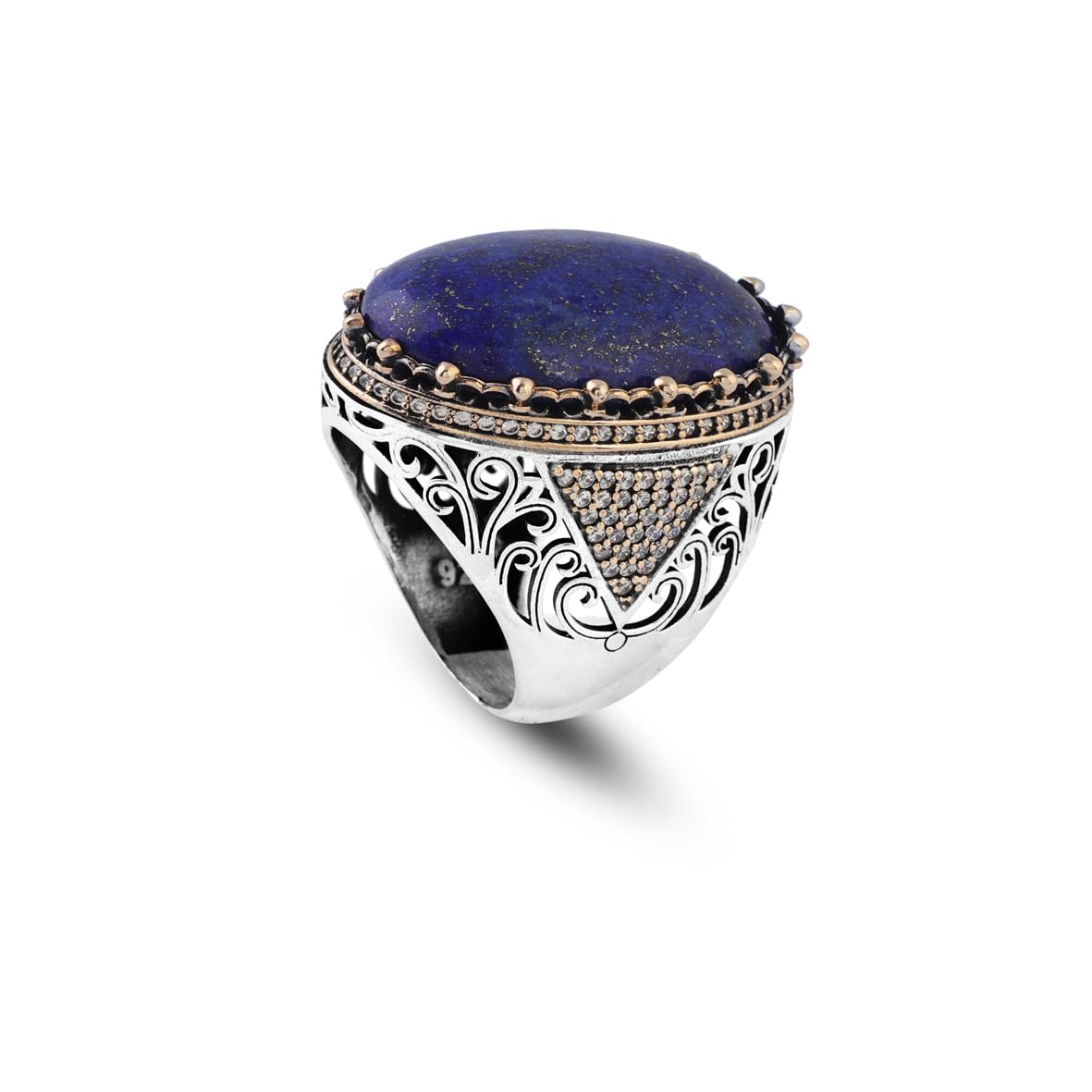Lapis Lazuli Ring with Micro Sapphire