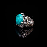 925 Sterling Silver Rings for Men - Malachite Men's Ring — image 5