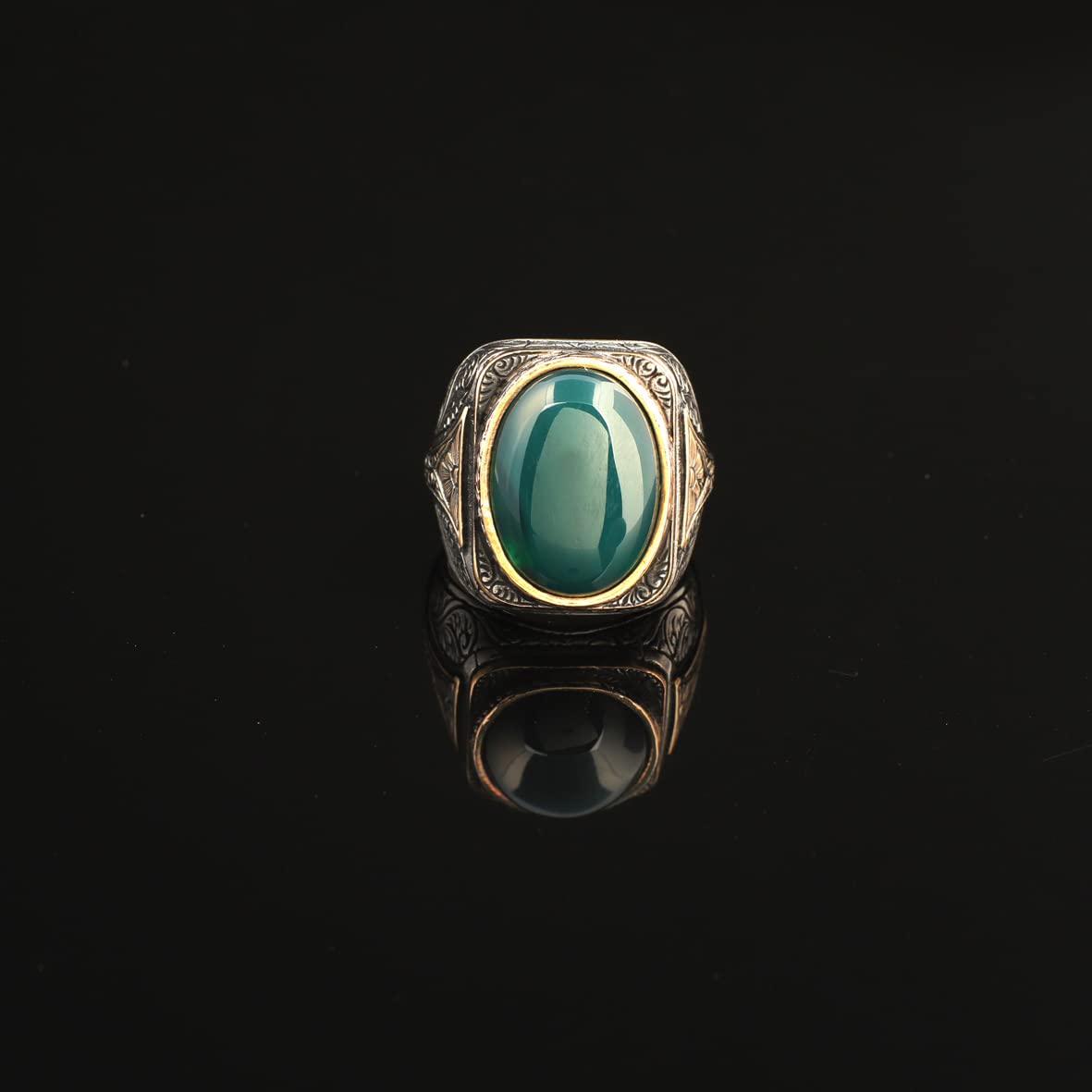 925K Sterling Silver Jade Ring