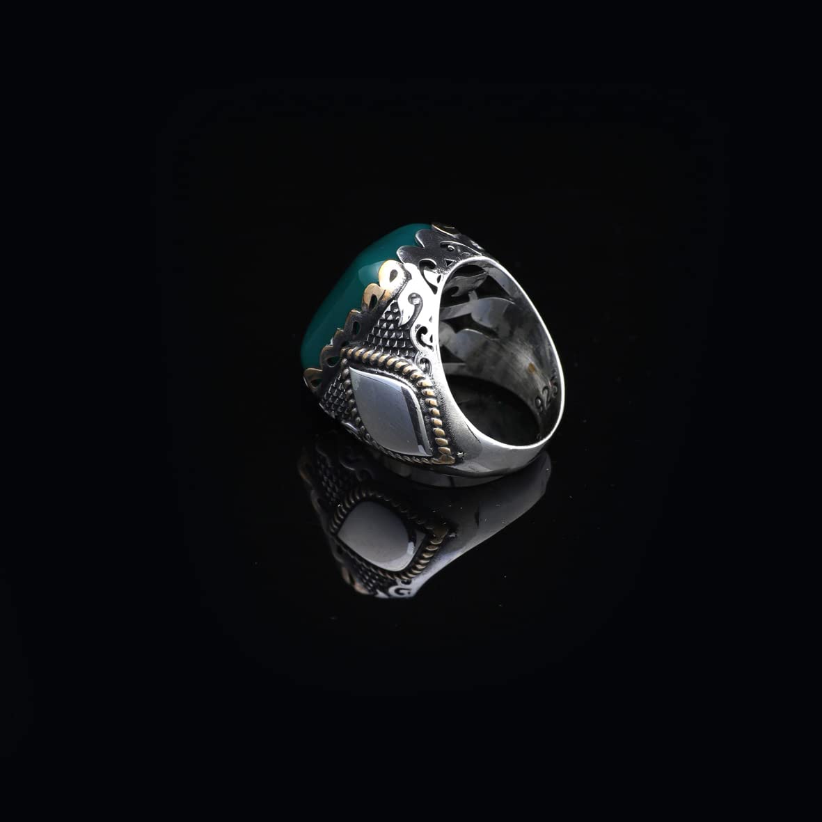 925K Sterling Silver Jade Ring