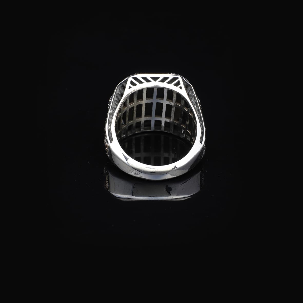 Genuine Turquoise Mens Ring with Black Onyx - Vintage Handmade 925 Sterling Silver Gemstone Ring for Men - Micro Stone Detailing - Includes Silver Polishing Cloth Gift