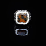 Vintage Amber Ring with Sword Design — image 2