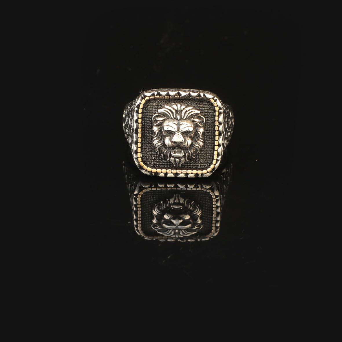 Lion Ring Gothic Ring Animal Signet Ring Vintage Ring Sterling Silver Ring Pinky Ring Statement Ring Gift for Him