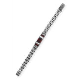 Handmade Garnet Bracelet for Men – Gothic Vintage Chain Bracelet in Sterling Silver – Made to Order — image 1