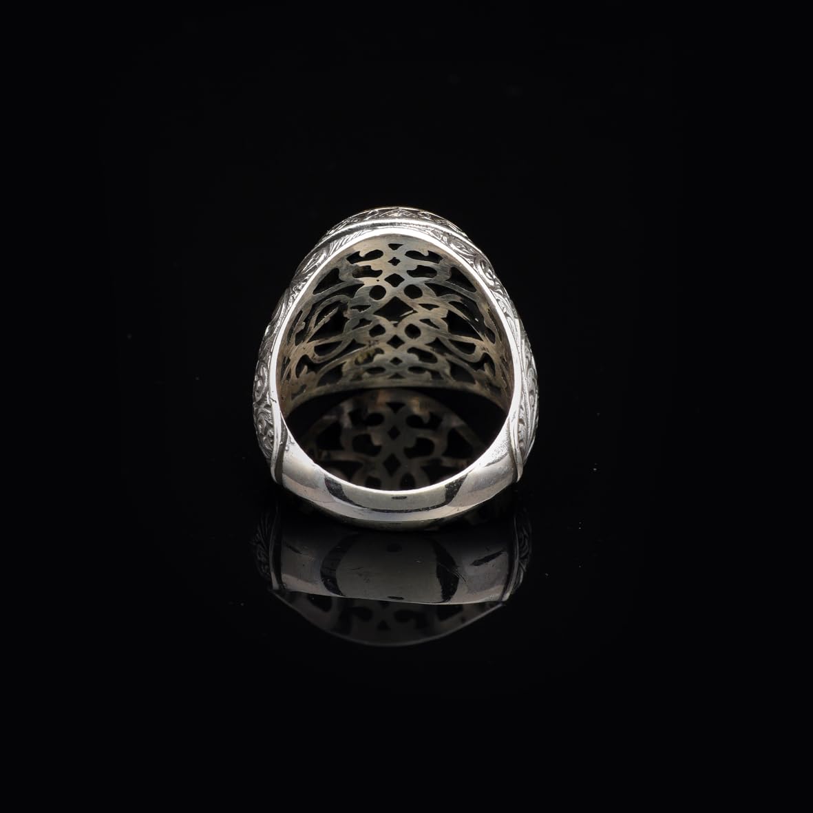 Vintage Heart Design Cross Signet Ring for Men - 925 Sterling Silver Christian Statement Ring - Polished Handmade Engagement Ring with Custom Engraving
