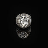 Vintage Heart Design Cross Signet Ring for Men - 925 Sterling Silver Christian Statement Ring - Polished Handmade Engagement Ring with Custom Engraving — image 3