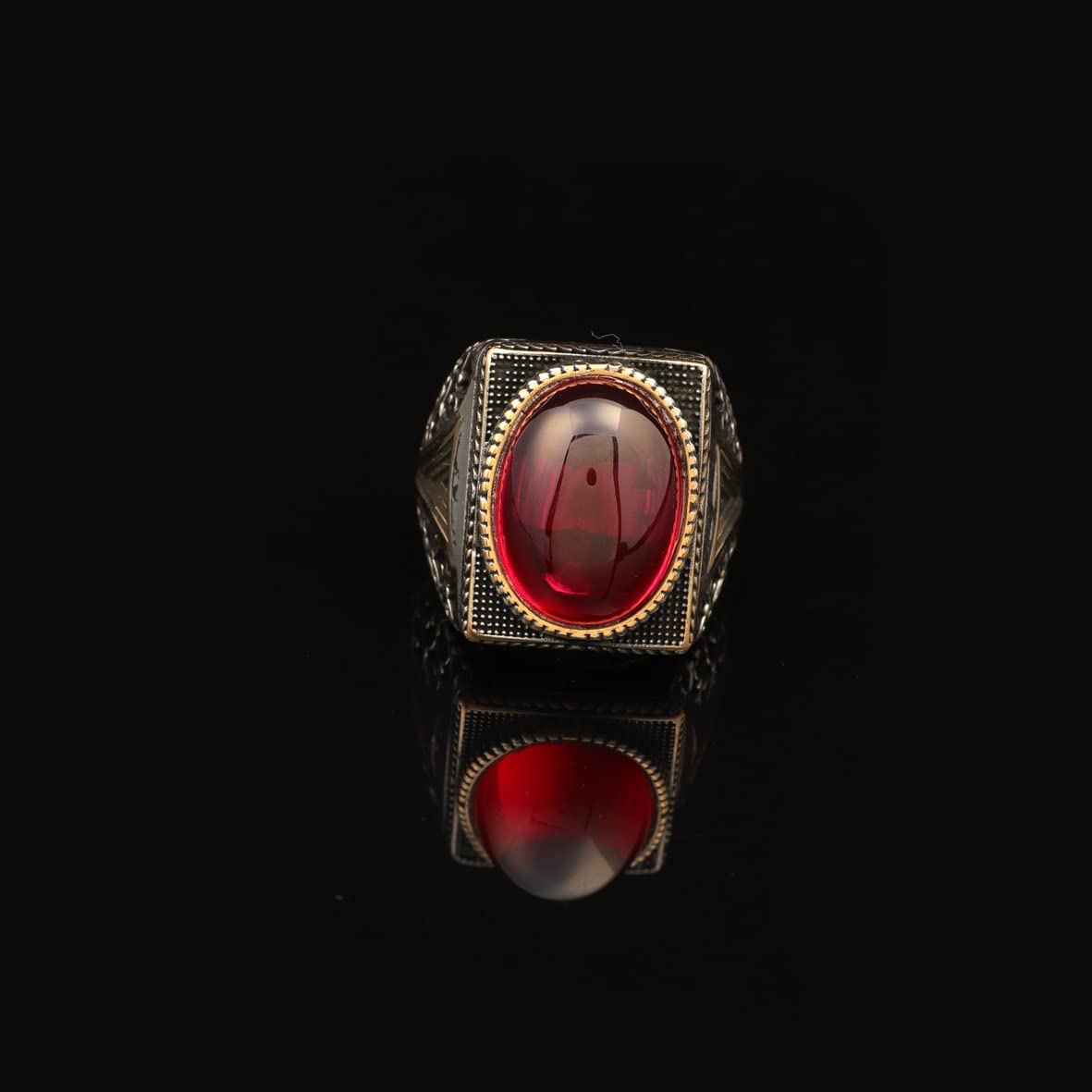 Men Handmade Carnelian Stone Ring
