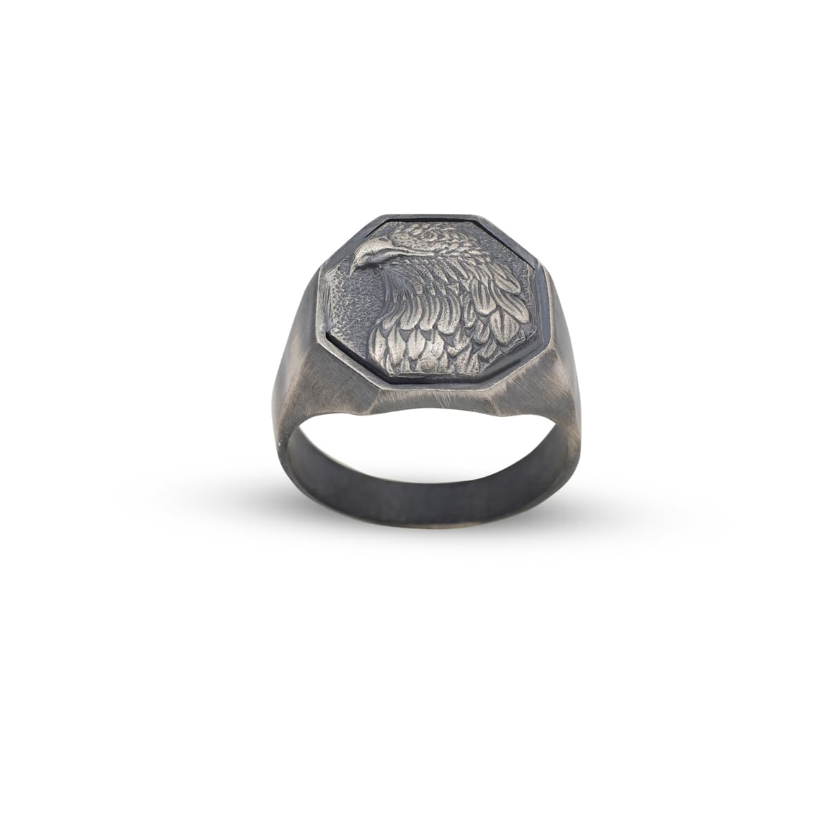 Handmade Eagle Signet Ring - 925 Sterling Silver Men's Ring