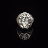 Vintage Heart Design Cross Signet Ring for Men - 925 Sterling Silver Christian Statement Ring - Polished Handmade Engagement Ring with Custom Engraving — image 3