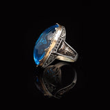 Handmade Aquamarine Men's Ring - Large Oval Stone — image 5