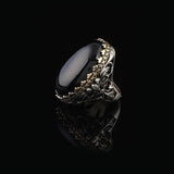 Black Onyx Ring for Men – Chunky Sterling Silver Ottoman Gemstone Ring — image 5